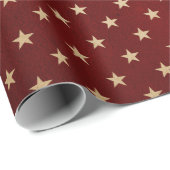 Bourgondi en Kraft Retro Kerstmis Cadeaupapier (Rol Hoek)