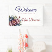 Bourgondi-Navy & Blush Pioen Bruidsdouche  Spandoek (Insitu)