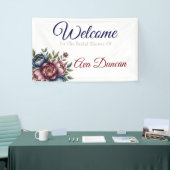 Bourgondi-Navy & Blush Pioen Bruidsdouche  Spandoek (Beurs)