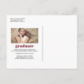 Bourgondië 2025 Vetgedrukte typografie Foto Afstud Uitnodiging Briefkaart (Achterkant)