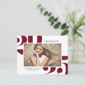 Bourgondië 2025 Vetgedrukte typografie Foto Afstud Uitnodiging Briefkaart (Staand voorkant)