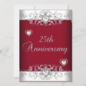 Bourgondië 25e trouwjubileum diamanten harten kaart (Voorkant)