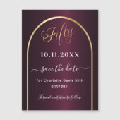 Bourgondië 50e verjaardag Save the Date-magneet (Voorkant)