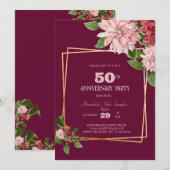 Bourgondië 50ste verjaardag | Verjaardag | Trouwen Kaart (Voorkant / Achterkant)