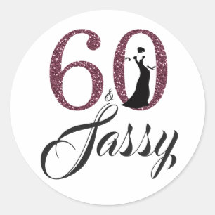 Bourgondië 60 en Sassy Typografie 60ste verjaard Ronde Sticker