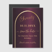 Bourgondië 70e verjaardag Save the Date magneet (Voorkant / Achterkant)