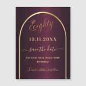 Bourgondië 80e verjaardag Save the Date magneet (Voorkant)