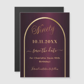 Bourgondië 90e verjaardag Save the Date magneet (Voorkant / Achterkant)