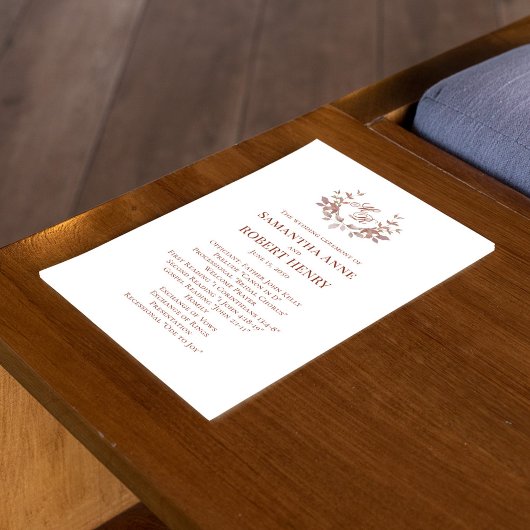 Bourgondië Aangepast Monogram Trouwprogramma