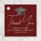 Bourgondië Afstuderen gepersonaliseerd afstudeerfe Bedankjes Labels (Voorkant)