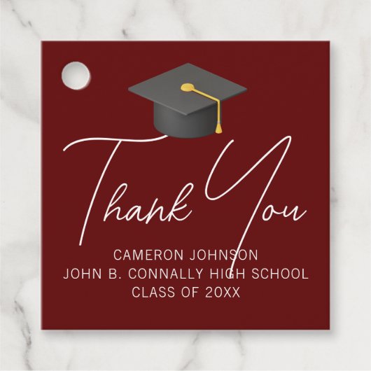 Bourgondië Afstuderen gepersonaliseerd afstudeerfe Bedankjes Labels (Voorkant)