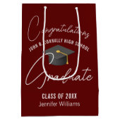 Bourgondië Afstuderen gepersonaliseerd afstudeerfe Medium Cadeauzakje (Achterkant)