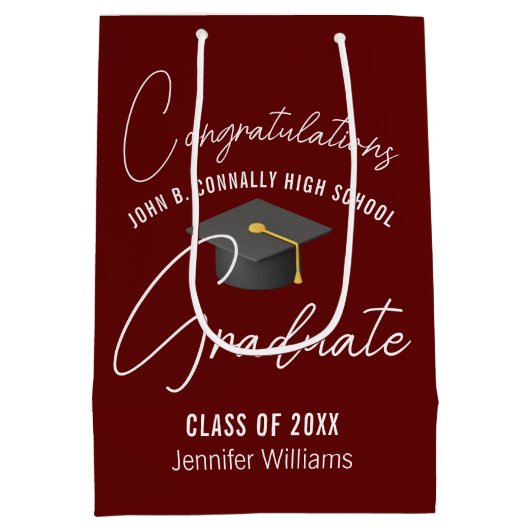 Bourgondië Afstuderen gepersonaliseerd afstudeerfe Medium Cadeauzakje (Achterkant)