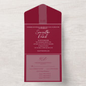 Bourgondië alles in één huwelijksuitnodiging all in one uitnodiging (Binnen)