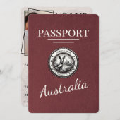 Bourgondië Australië paspoort Bewaar de datum Save The Date (Voorkant / Achterkant)