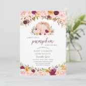 Bourgondië-Baby shower van de kleine pompoen Kaart (Staand voorkant)