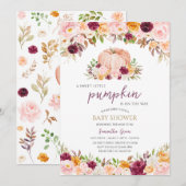 Bourgondië-Baby shower van de kleine pompoen Kaart (Voorkant / Achterkant)