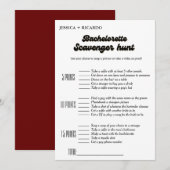 Bourgondië Bachelorette scavenger jacht spel Kaart (Voorkant / Achterkant)