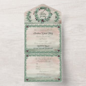 Bourgondië Bes Hulst Pijnboom Kerstmis All In One Uitnodiging (Binnen)