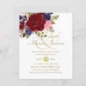 Bourgondië Blauw Roze Trouw Verloving Budget (Voorkant / Achterkant)