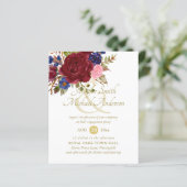 Bourgondië Blauw Roze Trouw Verloving Budget (Staand voorkant)