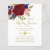 Bourgondië Blauw Roze Trouw Verloving Budget (Voorkant)