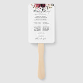 Bourgondië Bliss: Elegant Bloemenwijnpatroon in wi Handwaaier (Achterkant)