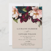 Bourgondië Bliss: Elegant Bloemenwijnpatroon in wi Kaart (Voorkant)