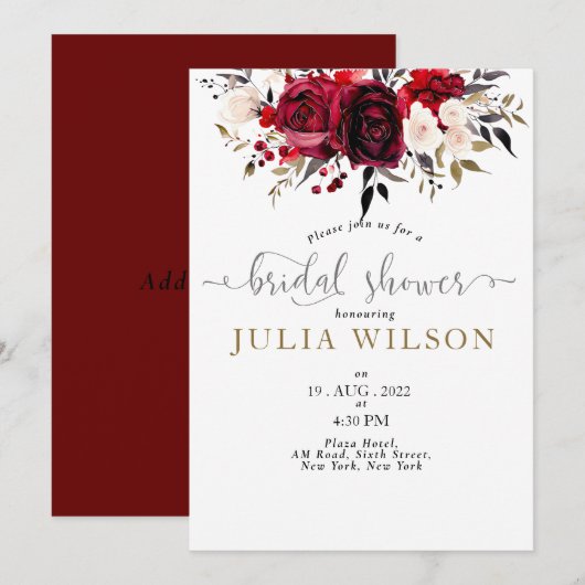 Bourgondië Bliss: Elegant Bloemenwijnpatroon in wi Kaart (Voorkant / Achterkant)