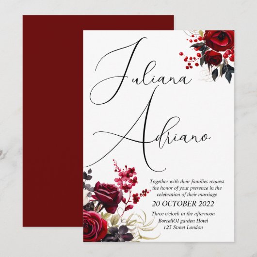 Bourgondië Bliss: Elegant Bloemenwijnpatroon in wi Kaart (Voorkant / Achterkant)