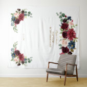 Bourgondië Bloem 1e Verjaardag Doop Fotobooth Wandkleed (In Situ (horizontaal))