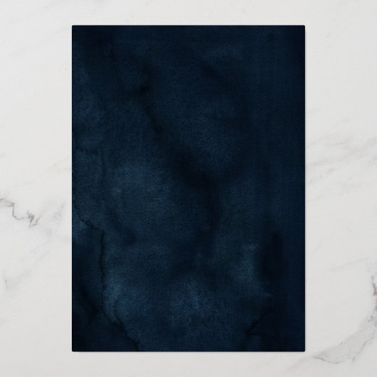 Bourgondië Bloem Goud Marineblauw Roestig Trouwfol Folie Uitnodiging (Achterkant)