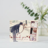 Bourgondië Bloemen 4 Foto Collage bruiloft Dank u Briefkaart (Staand voorkant)