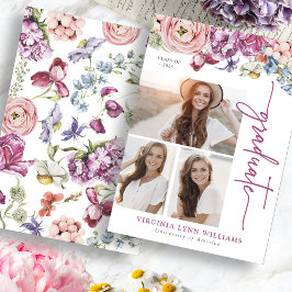 Bourgondië Bloemen Afstuderen aankondiging