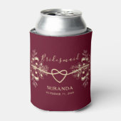 Bourgondië Bloemen Bruidsmeisje Gift Blikjeskoeler (Blikje Voorkant)