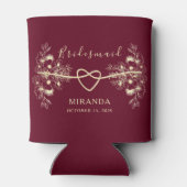 Bourgondië Bloemen Bruidsmeisje Gift Blikjeskoeler (Achterkant)