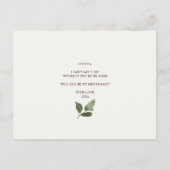 Bourgondië Bloemen Bruidsmeisje voorstel Briefkaart (Achterkant)