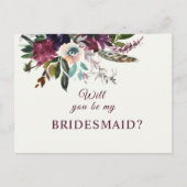 Bourgondië Bloemen Bruidsmeisje voorstel Briefkaart (Voorkant)