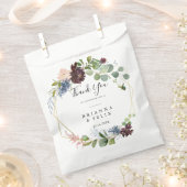 Bourgondië Bloemen en groen Dank u bruiloft Bedankzakje (Geknipt)