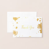 Bourgondië Bloemen Gouden folie Bruiloft Dank u Op Folie Kaarten (Voorkant met envelop)