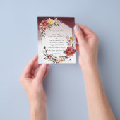 Bourgondië Bloemen Katholieke Nuptial Mass Bruilof Flyer (Hand)