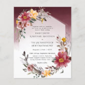 Bourgondië Bloemen Katholieke Nuptial Mass Bruilof Flyer (Voorkant)