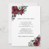 Bourgondië Bloemen Kerstthema Vakantie Verhuizen Aankondiging (Achterkant)