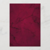 Bourgondië Bloemen Marmeren Geometrische bruiloft Informatiekaartje (Achterkant)