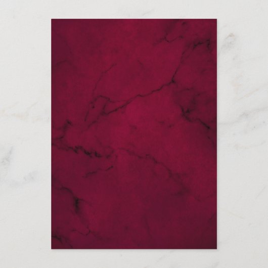 Bourgondië Bloemen Marmeren Geometrische bruiloft Informatiekaartje (Achterkant)