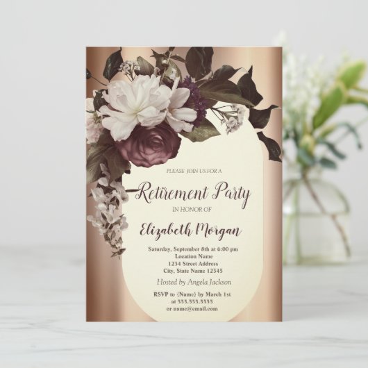  Bourgondië Bloemen pensioen Kaart (Staand voorkant)