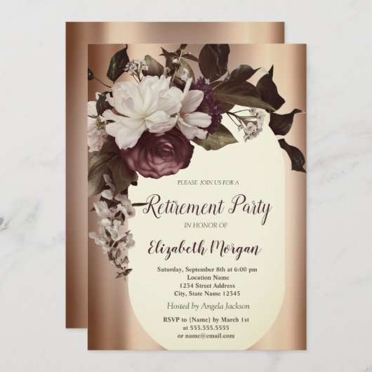  Bourgondië Bloemen pensioen Kaart (Voorkant / Achterkant)