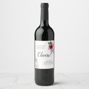 Bourgondië Bloemen Proost Dank u Vrijgezellenfeest Wijn Etiket