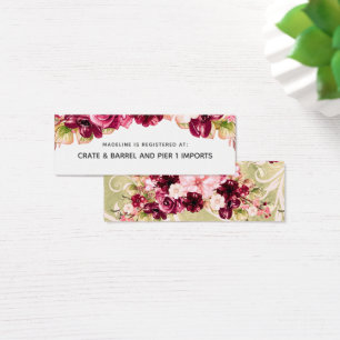 Bourgondië Bloemen Vrijgezellenfeest Register Invo Mini Visitekaartjes