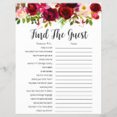 Bourgondië Bloemen Vrijgezellenfeest Spelletjes Flyer (Achterkant)